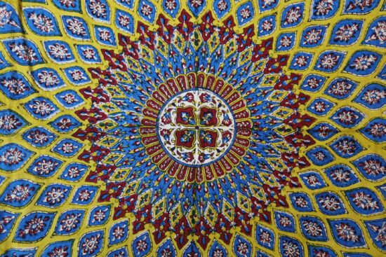 Hand printed Galamkar Tablecloth-Paisley - Image 3