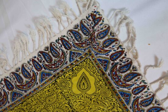 Hand printed Galamkar Tablecloth-Paisley - Image 4