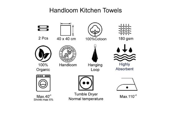 2xHandloom Organic Kitchen Towels - Image 7