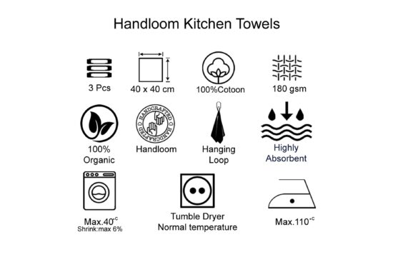 3xHandloom Organic Kitchen Towels - Image 8