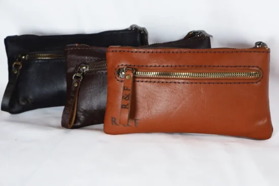 Hand-stitched Leather Cosmetic Bag - Image 7