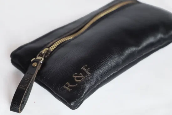 Hand-stitched Leather Cosmetic Bag - Image 3