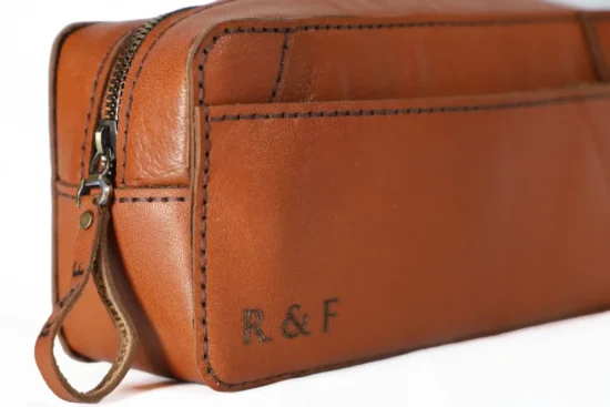 Hand-stitched Leather Cosmetic Bag-Arvak - Image 6