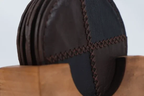 Hand-stitched Leather Coaster Set - Image 7