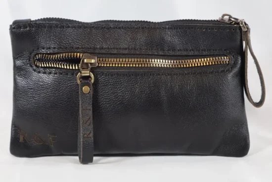 Hand-stitched Leather Cosmetic Bag - Image 2