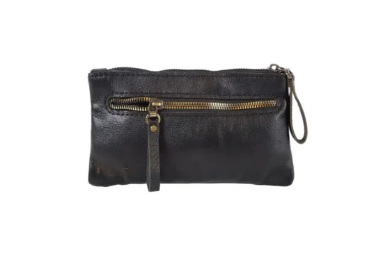 Hand-stitched Leather Cosmetic Bag